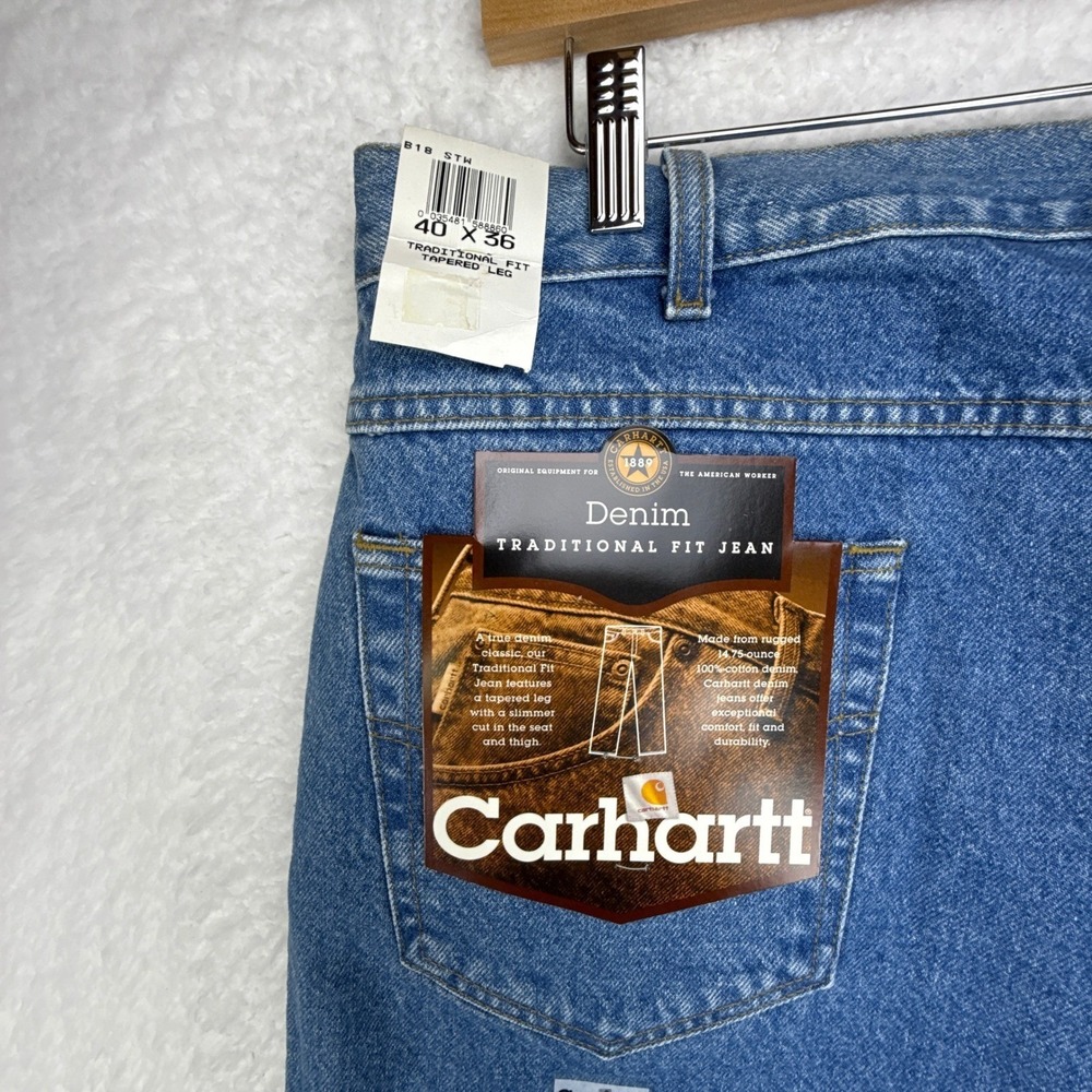 Carhartt Denim Traditional Fit Straight Leg Jeans Mens 40x36 B18 STW NWT NOS